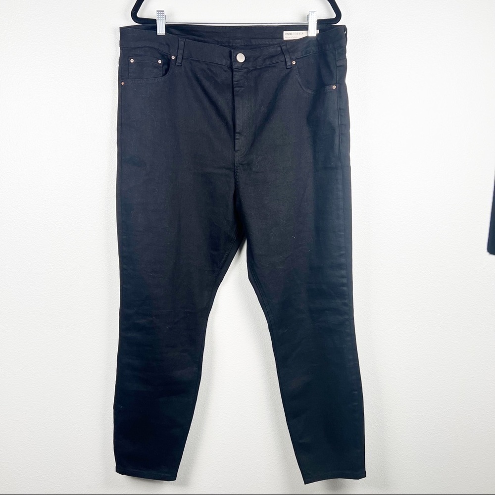 ASOS High Waisted Black Skinny Jeans‎ Stretch Plus Sz 18